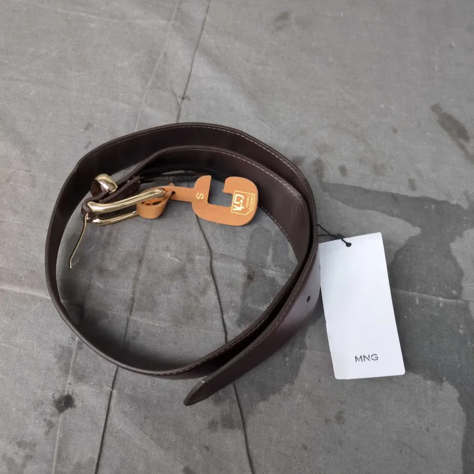 MANGO LEATHER BELT – BROWN, SIZE S