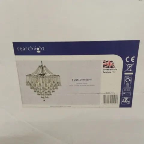 BOXED SEARCHLIGHT 5-LIGHT CHANDELIER