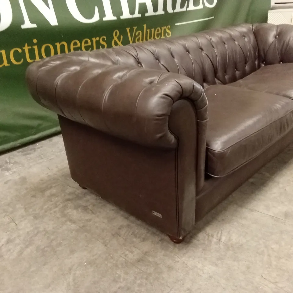 BAKERFIELD 3 SEATER LEATHER/FAUX LEATHER SOFA - CHOCOLATE RRP £1449