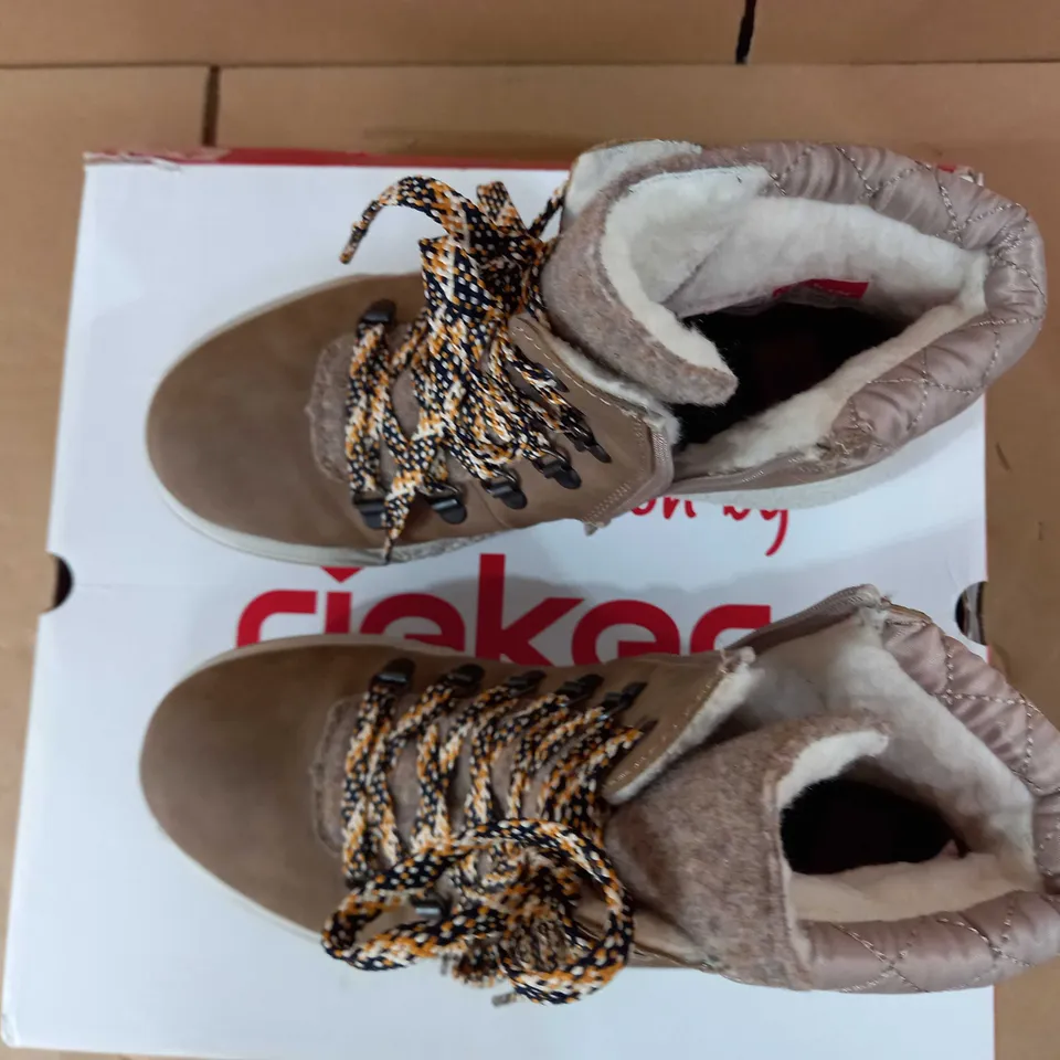 RIEKER TAUPE LACE UP BOOTS - SIZE 4