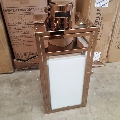 BOXED SET OF 3 ROSE GOLD LANTERNS 