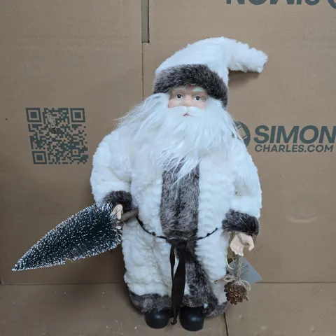 BOX OF 3 FESTIVE SANTA CLAUS DECORATIONS