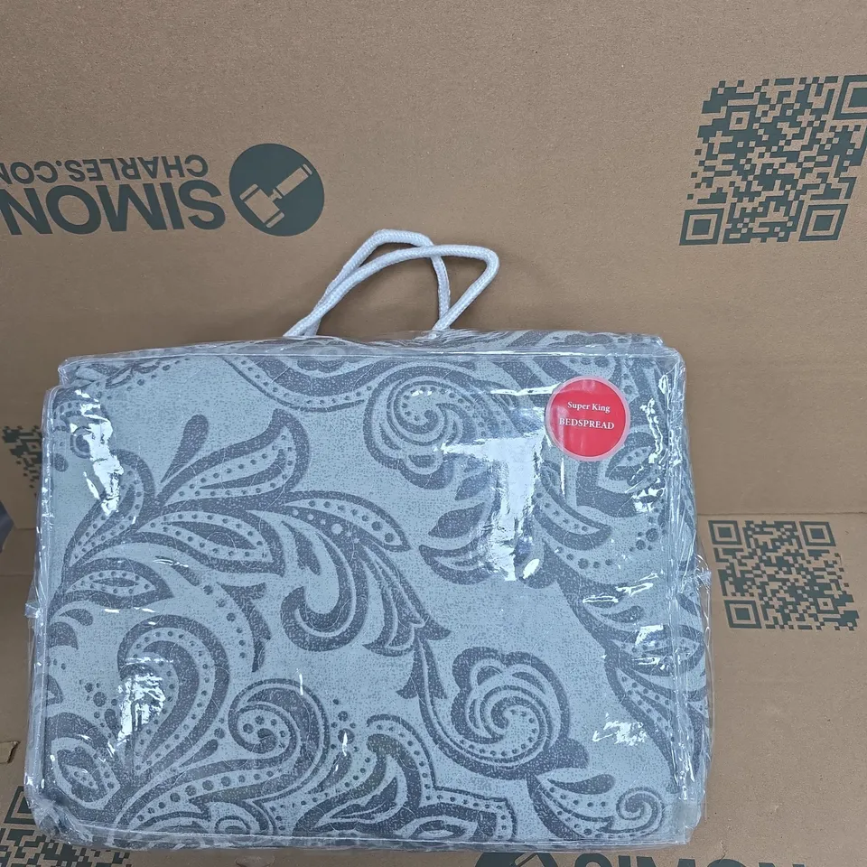 PRIME LINENS WAVE EDGE BEDSPREAD SET – SUPER KING SIZE WITH OXFORD PILLOW CASE