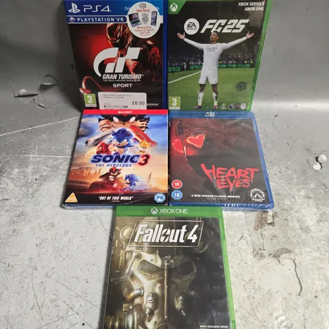 APPROXIMATELY 25 ASSORTED MEDIA PRODUCTS TO INCLUDE MOVIES & VIDEO GAMES 