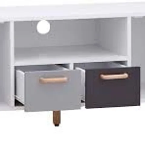 BRAND NEW BOXED GFW DELTA LARGE TV UNIT - WHITE+GREY MULTI (1 BOX)