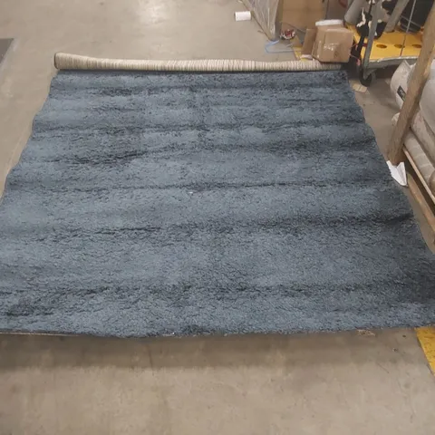 QUALITY SHAGGY LUSH DARK BLUE RUG - 200 x 290cm
