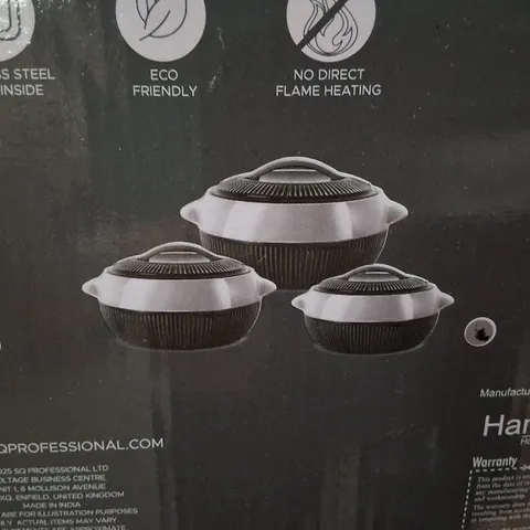 BOXED SQ PROFESSIONAL MILTON FIESTA INSULATED HOT POT SET - BLACK