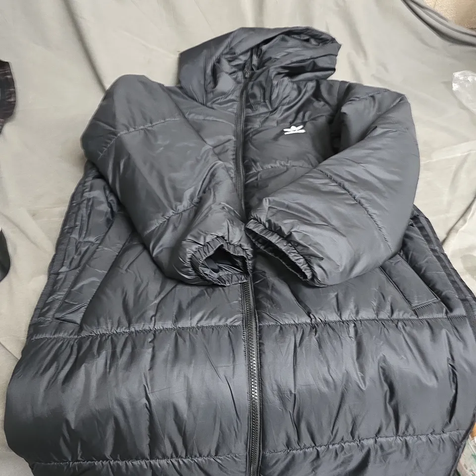 ADIDAS  LONG PUFFER JACKET - BLACK - UK 12-14