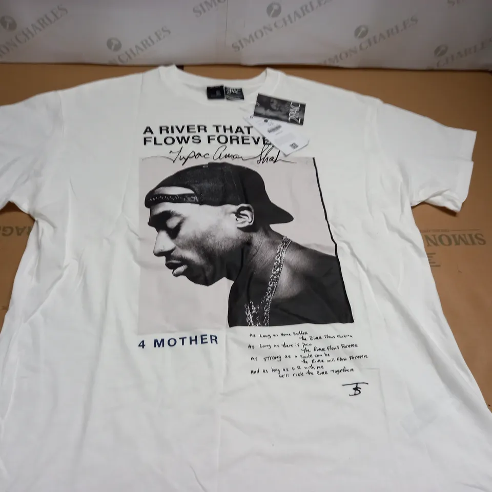 BERSHKA WHITE 2-PAC T-SHIRT - EUR S