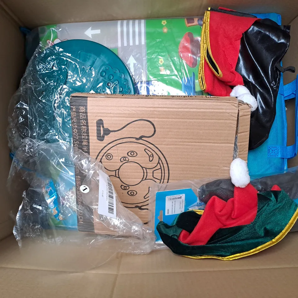 LARGE BOX OF ASSORTED TOYS AND GAMES TO INCUDE BUILD YOUR OWN DEN, COCOMELON AND JIGSAW