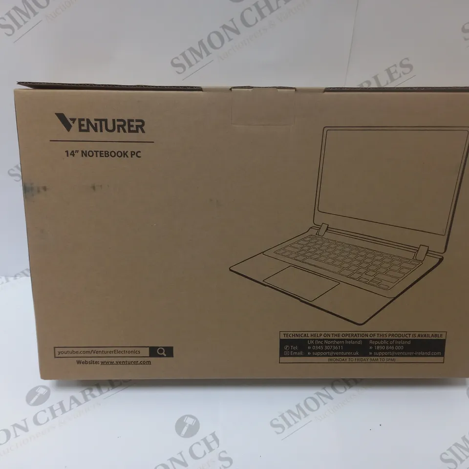BRAND NEW BOXED VENTURER EUROPA 14 PLUS 14" FULL HD LAPTOP INTEL 2.6GHZ 64GB SSD 4GB RAM - BLACK