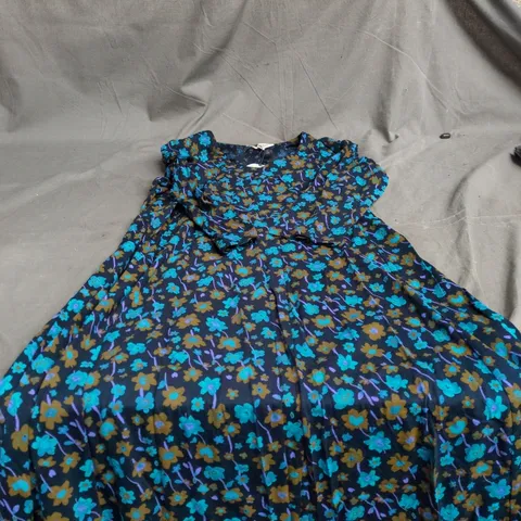 UK 12 SEASALT CORNWALL 3/4 NANCY DRESS – FALLING FLOWERS MARITIME