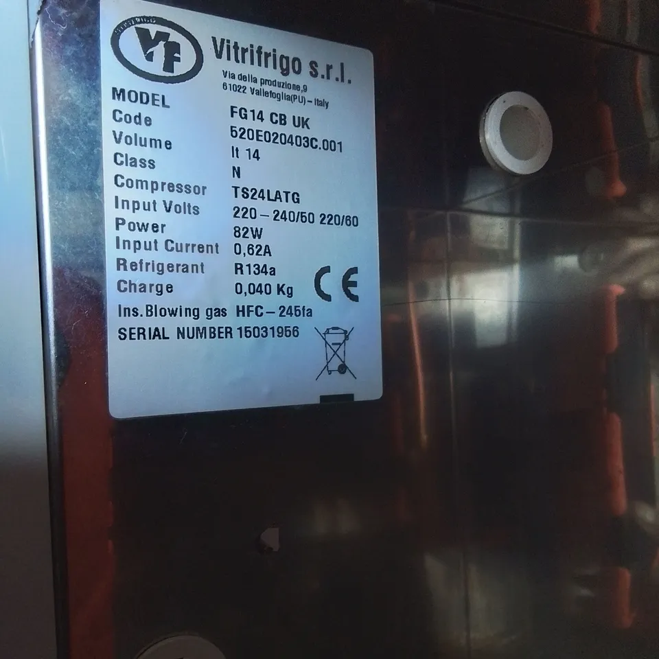 VITRIFRIGO COUNTER TOP MILK FRIDGE 240V Model FG14CBUK