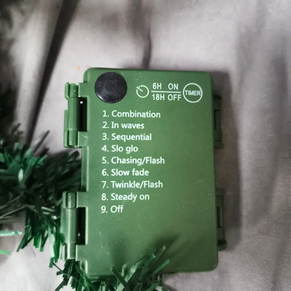 3 FESTIVE GREEN ARTIFICIAL GARLANDS WITH CONTROL BOXES