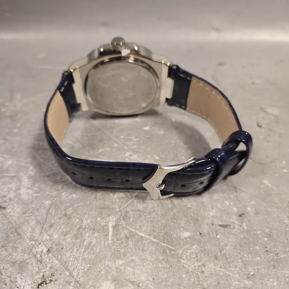 MENS FRANK SCHMIDT WATCH – TEXTURED DIAL WITH DATE – LEATHER STRAP