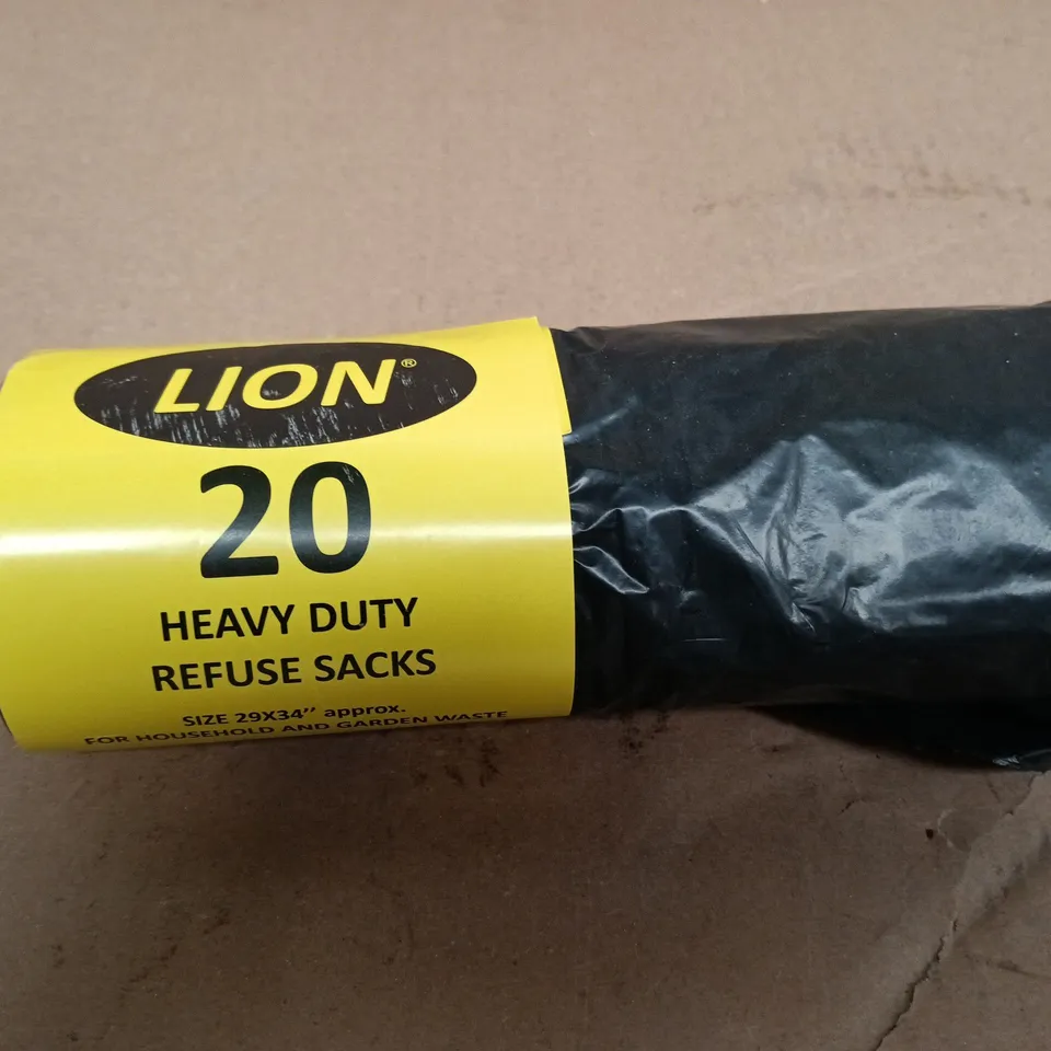 APPROXIMATELY 12 X LION HEAVY DUTY REFUSE SACKS - 20 SACKS PER ROLL 
