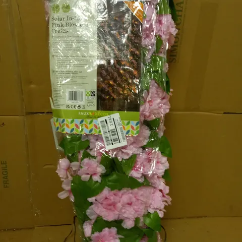 50 LED SOLAR IN-LIT PINK BLOSSOM TRELLS 