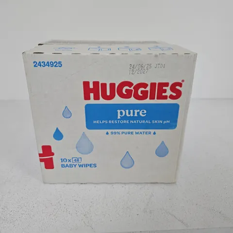 HUGGIES PURE BABY WIPES – 480 WIPES (10 X 48)