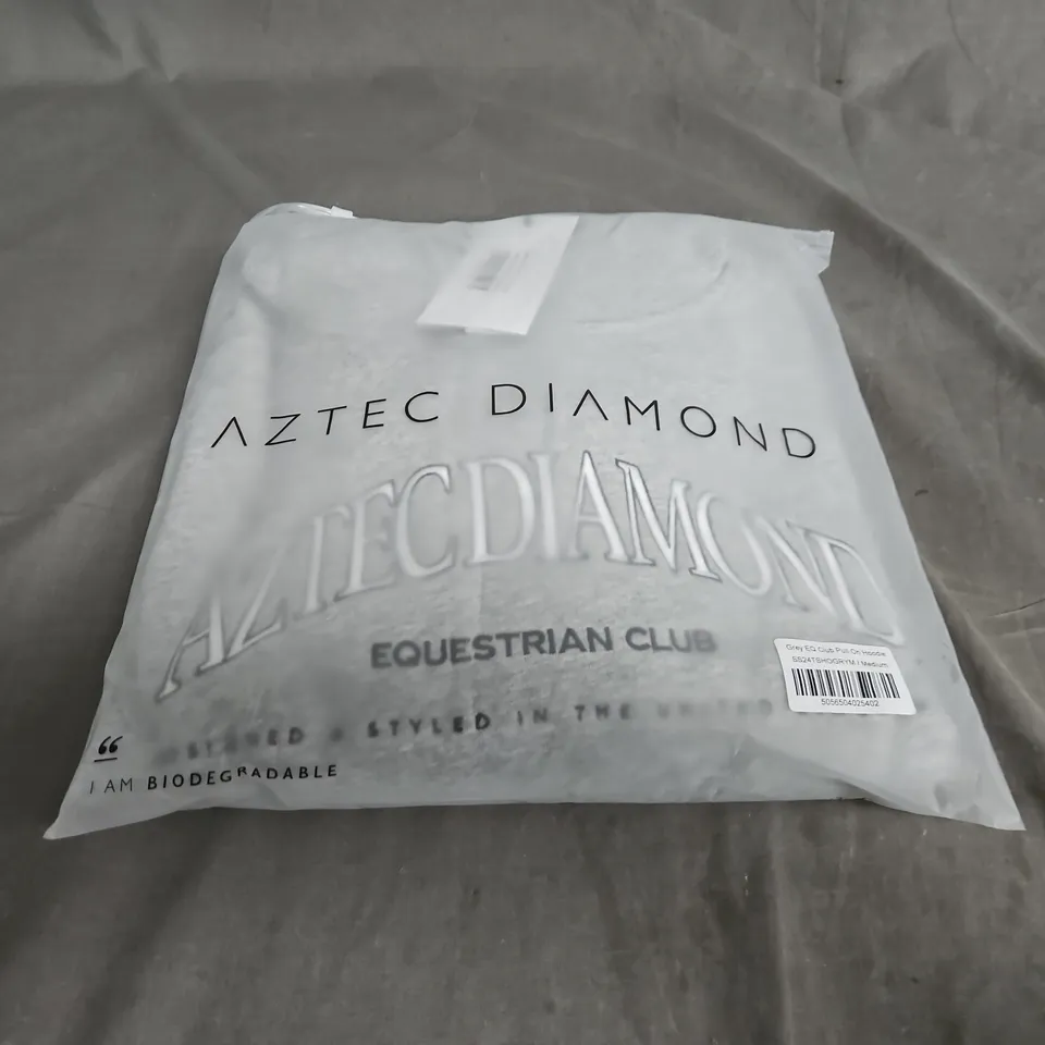 AZTEC DIAMOND EQUESTRIAN CLUB GREY EQ CLUB PULL ON HOODIE – MEDIUM