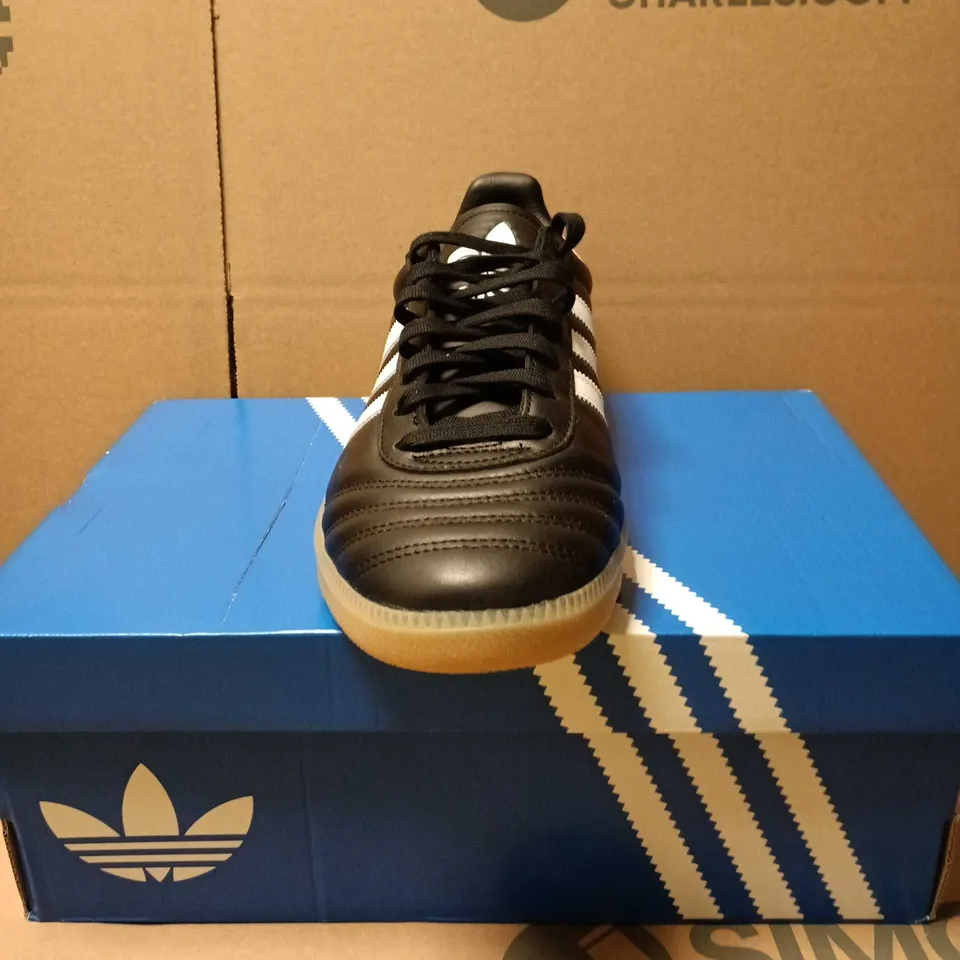ADIDAS SAMBA JP TRAINERS – BLACK, WHITE 3-STRIPES, UK 10 (US 10.5)