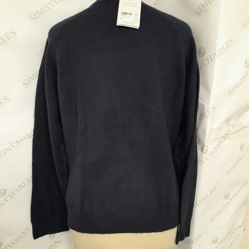 NOBODY'S CHILD BOXY CREW NECK JUMPER IN BLUE SIZE XS