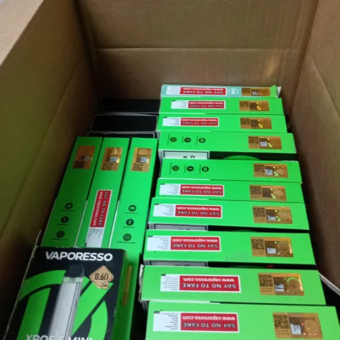 BOX OF APPROXIMATELY 25 ASSORTED ECIGS  INCLUDING VAPORESSO AND LOST VAPE 