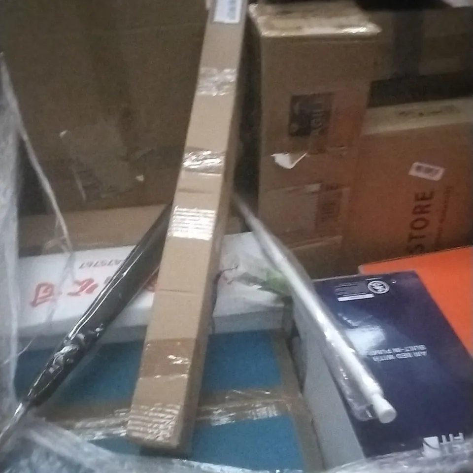 PALLET OF ASSORTED ITEMS INCLUDING NEO TWINZONE 8.5L AIR FRYER, AUFSTEHKISSEN RISING CUSHION , PREMIUM KINGSIZE AIR MATTRESS AND KITCHEN SINK