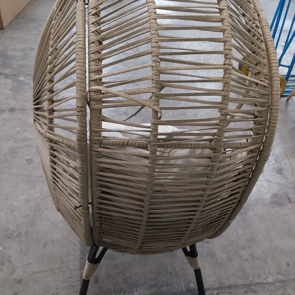 DESIGNER RATTAN EGG CHAIR & CUSHION