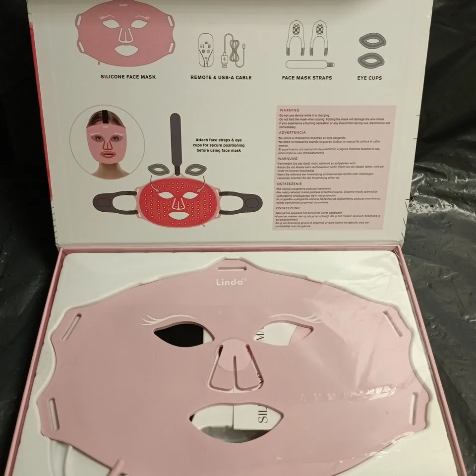 BOXED LINDO SILICONE FACE MASK LED LIGHT THERAPY