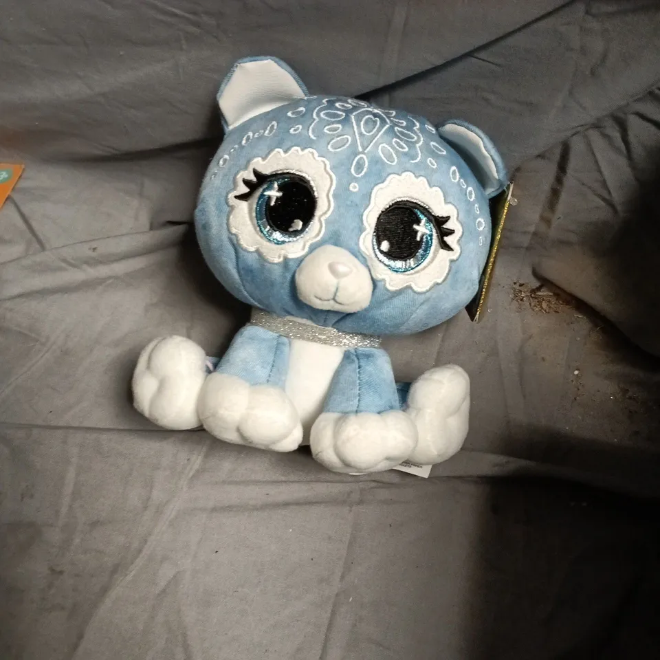 PLUSH PETS BLUE PLUSH TOY WITH LARGE EYES AND GLITTER COLLAR