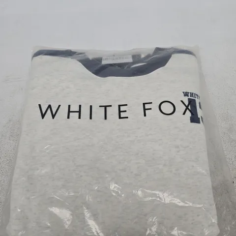 BAGGED WHITE FOX OVERSIZED SWEATER – GREY MARLE - SIZE M/L