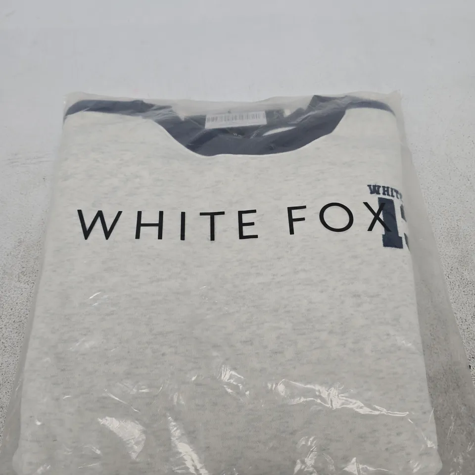 BAGGED WHITE FOX OVERSIZED SWEATER – GREY MARLE - SIZE M/L