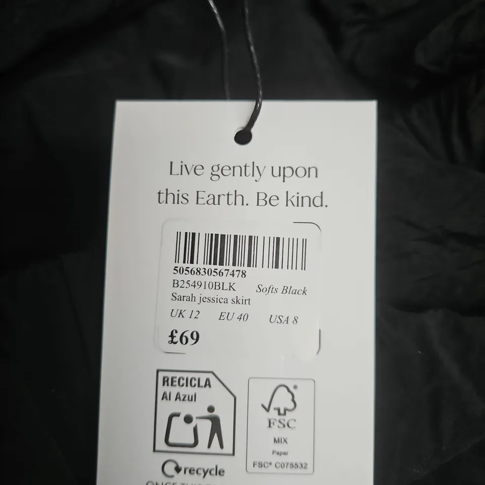 NOBODY'S CHILD SARAH JESSICA SKIRT – BLACK, UK 12 (EU 40, USA 8)