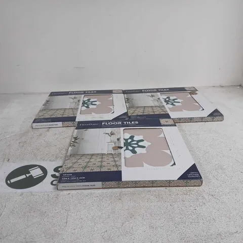 3 X SET OF 10 FLOORPOPS PEEL AND STICK VINYL FLOOR TILES DAPHNE PINK 12 X 12 X .06IN