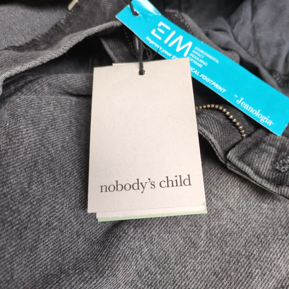 NOBODYS CHILD BARREL LEG SHORT BLACK JEANS UK12S WITH TAGS