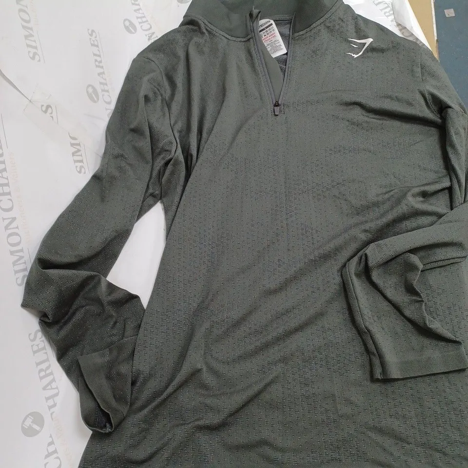 GYM SHARK 1/4 ZIP IN GREY - LARGE