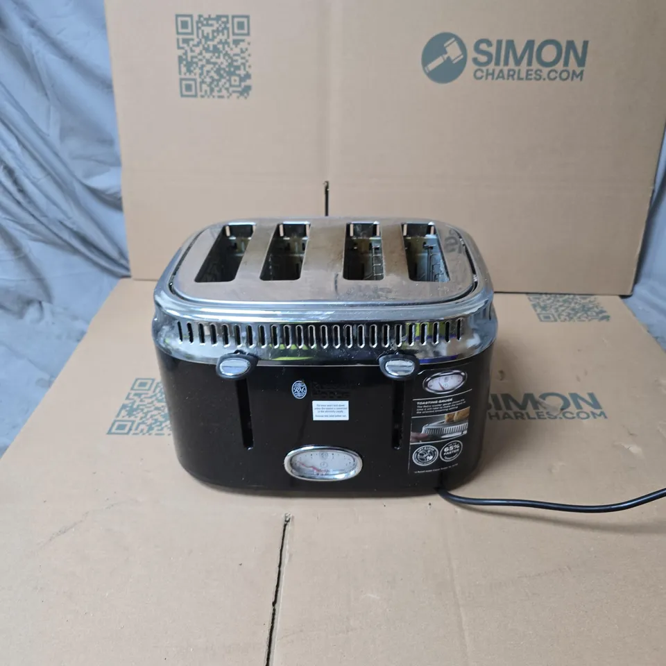 RUSSELL HOBBS  4-SLICE TOASTER – BLACK WITH CHROME TRIM