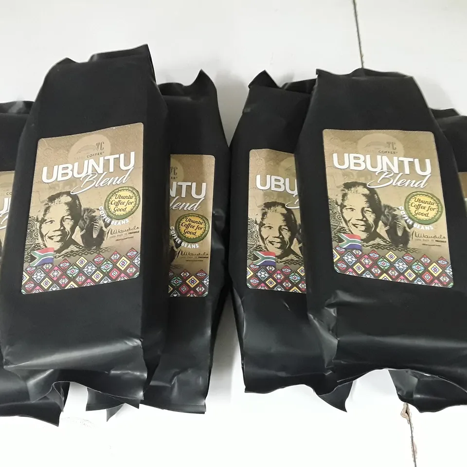 LOT OF 6 UBUNTU BLEND 227G BAGS OF COFFEE BEANS 