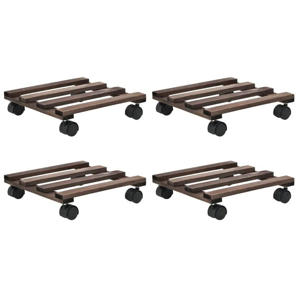 BOXED PLANT ROLLER CEDAR WOOD CADDY