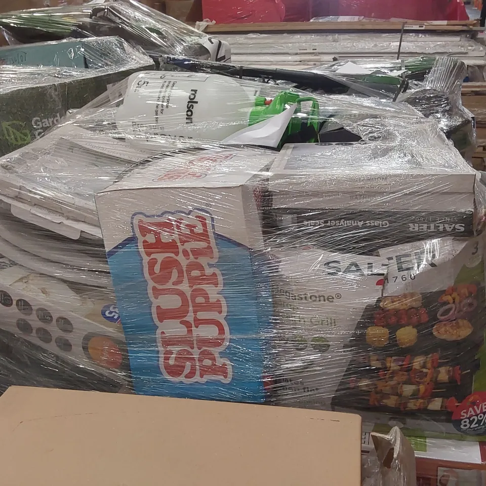 PALLET CONTAINING A LARGE ASSORTMENT OF UNCHECKED ELECTRICAL PRODUCTS ECT INCLUDING: DIGITAL SCALES, HEATED THROWS ECT