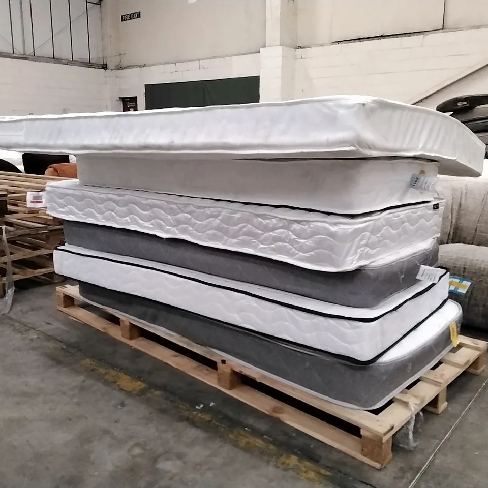 PALLET CONTAINING 6 ASSORTED MATTRESSES - SIZES, BRANDS, CONDITIONS ECT VARY