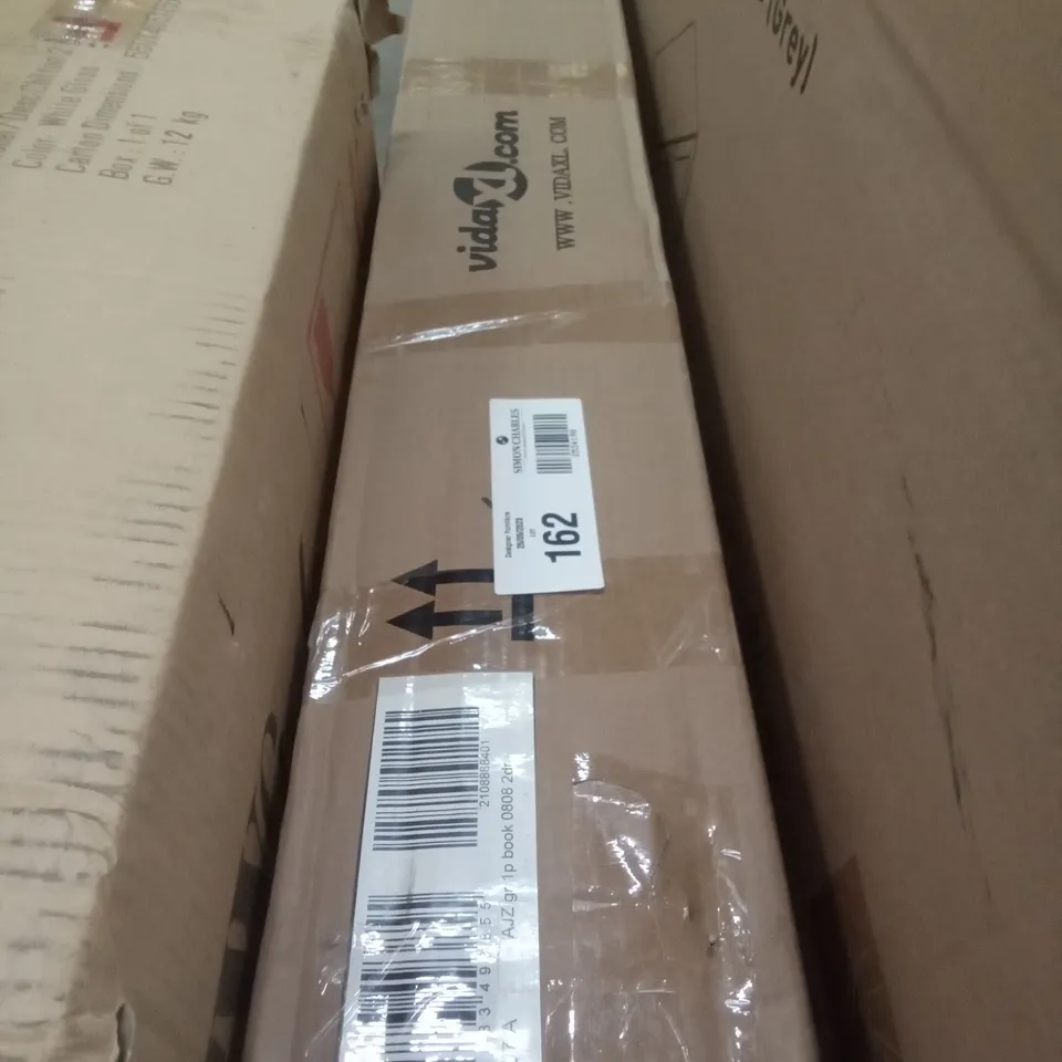 BOXED AVRILYN 2 DOOR STORAGE CABINET - GREY