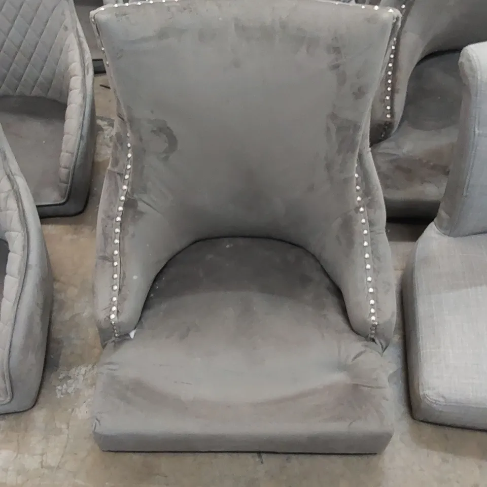 4 X ASSORTED DINING CHAIR SEATS IN GREY 
