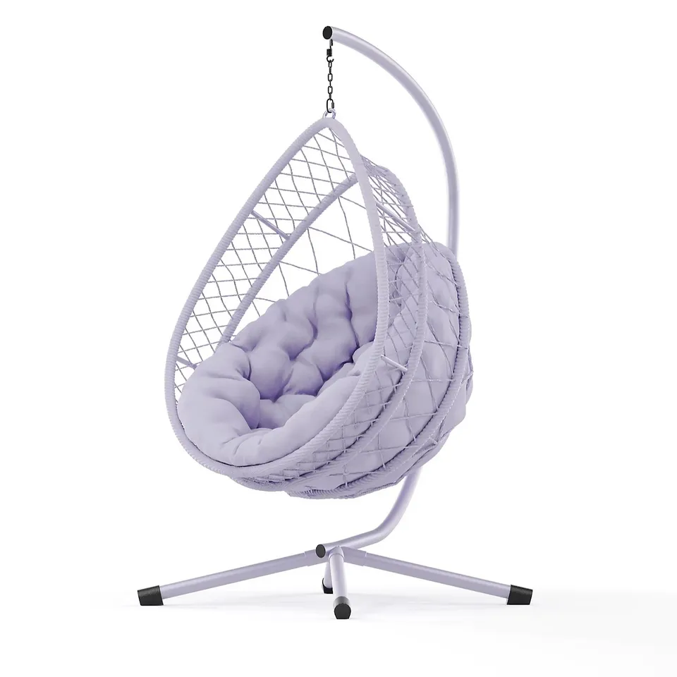 GARDEN STORIES SORBET COLLECTION OSLO COLLAPSING HANGING EGG CHAIR - LAVENDER
