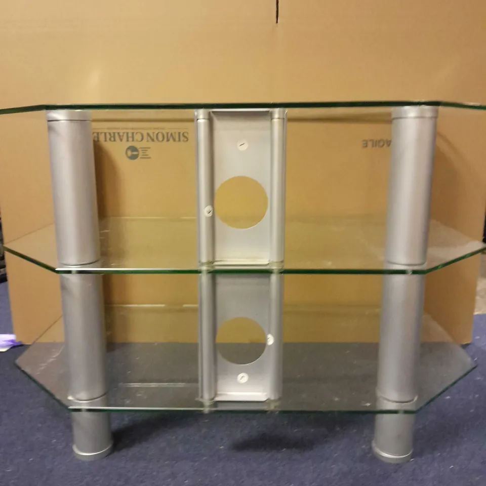GLASS 3-TIERED TV STAND - COLLECTION ONLY