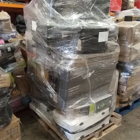 PALLET OF ASSORTED E-COMMERCE GOODS AND PRODUCTS TO INCLUDE; SUITCASES/CABIN BAGS, 6FT OUTDOOR FOLDING TABLES, AIR FRYER, LEAF BLOWER, DESK FAN ETC