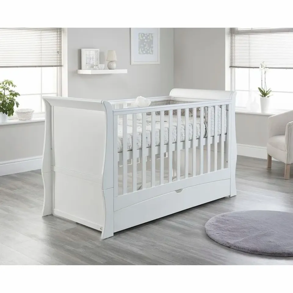 BOXED WHITE DOUBLE COT BED - 2 BOXES