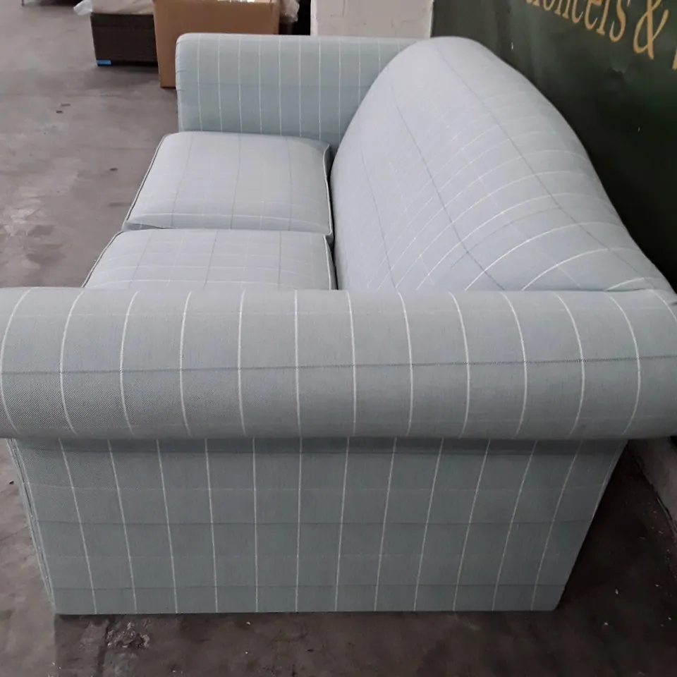 QUALITY DESIGNER 3 SEATER SOFA - LIGHT BLUE FABRIC