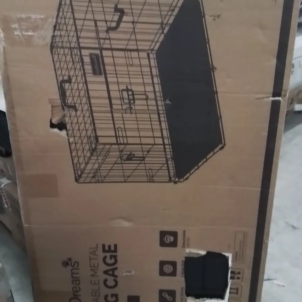 BOXED FURDREAMS 36 INCH FOLDING METAL DOG CAGE
