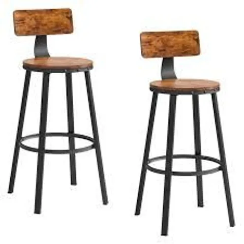BOXED VASAGLE EKHO COLLECTION - 360 SWIVEL BAR STOOLS SET OF 2